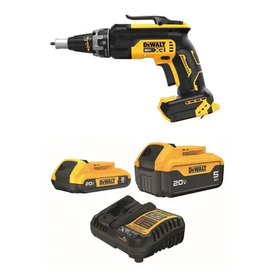 DeWalt DCF630BWB225-2C, bundle: XR 20V MAX Lithium-Ion Cordless Brushless Screw Gun with 20V MAX 5.0 Ah and 2.0 Ah Battery Packs and Charger
