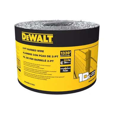DeWalt DXAFMT317821, unpowered: 1320 ft. 12-1/2 Gauge Galvanized Steel 2-Point Barbed Wire