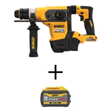 DeWalt DCH416BWDCB609, bundle: Flexvolt 60V Max Cordless 1-1/4 in. SDS Plus Rotary Hammer with Flexvolt 20V/60V Max Lithium-Ion 9.0 Ah Battery