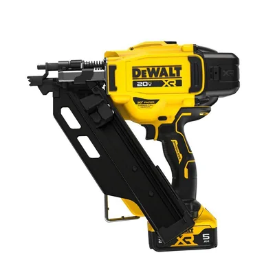 DeWalt DCN930P1W131FH, bundle: 20V 30° Cordless Framing Nailer Kit and 3 in. Off-Set Round Head Nail (2500-Pieces) w/ 5Ah Lithium-Ion Battery & Charger