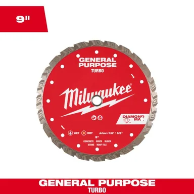 Milwaukee 49-93-9109, accessory: 9 in. DIAMOND MAX General Purpose Turbo Diamond Blade