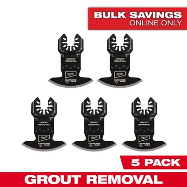 Milwaukee 49-25-2275, accessory: Universal Fit OPEN-LOK Diamond MAX Diamond Grit Grout Removal Multi-Tool Blade (5-Pack)