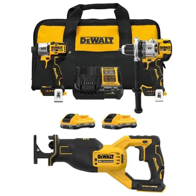 DeWalt DCK2101QQ2W382B, bundle: 20-Volt MAX Lithium-Ion Cordless 2-Tool Combo Kit and Brushless Recip Saw with (2) 4.0 Ah Batteries, Charger and Kit Bag