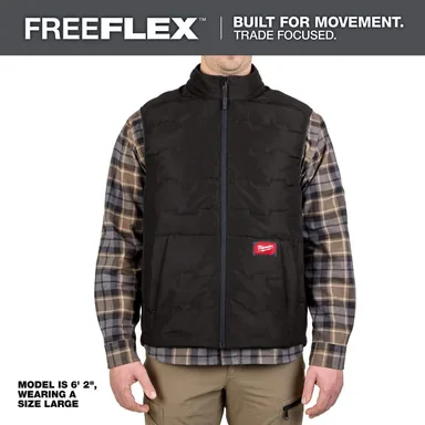 Milwaukee M350B-2X, unpowered: Men's 2X-Large Black FREEFLEX Lightweight Insulated Vest