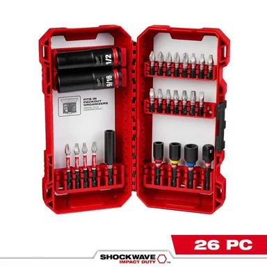 Milwaukee 48-32-4408, accessory: SHOCKWAVE Impact Duty Alloy Steel Screw Driver Bit Set (26-Piece)