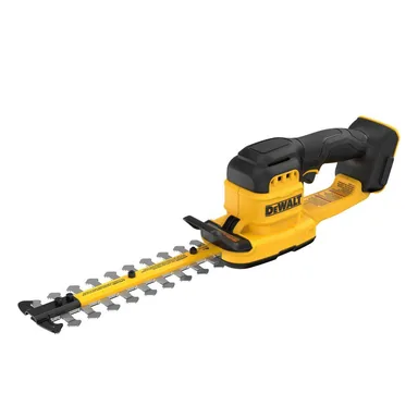 DeWalt DCHT823B, bare tool: 20V MAX 8 in. Compact Cordless Battery Powered Hedge Trimmer (Tool-Only) (photograph from the Home Depot listing)