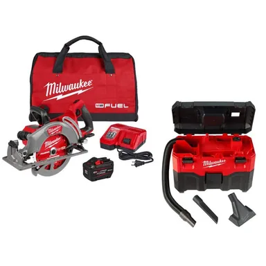 Milwaukee 2930-21HD-0880-20, bundle: M18 FUEL 18V Lith-Ion Cordless 7-1/4 in. Rear Handle Circular Saw Kit w/ FORGE 12.0 Ah Battery, Charger, and M18 Vac