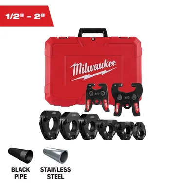 Milwaukee 49-16-2697X, accessory: 1/2 in. - 2in. IPS-P Black Iron Pipe/Steel Pivoting Ring Kit for M18 FORCE LOGIC Press Tools