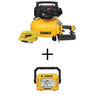 DeWalt DWFP1KITW077B, unclassified: 6 Gal. 18-Gauge Brad Nailer and Heavy-Duty Pancake Electric Air Compressor Combo Kit and 20V Compact Cordless Task Light