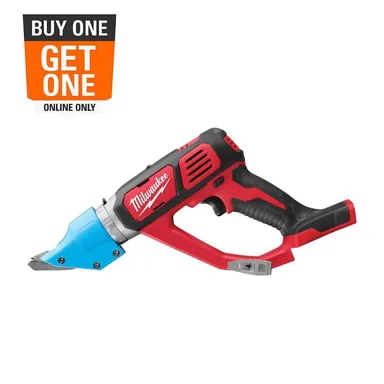 Milwaukee 2636-20, bare tool: M18 18-Volt 14-Gauge Lithium-Ion Cordless Double Cut Metal Shear (Tool-Only) (photograph from the Home Depot listing)