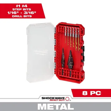 Milwaukee 48-89-9252, accessory: SHOCKWAVE Impact-Duty Titanium Step Bit Set (8-Piece) (photograph from the Home Depot listing)