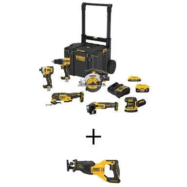 DeWalt DCKTS681D1P1W82, unclassified: 20-Volt Maximum TOUGHSYSTEM Lithium-Ion 6-Tool Cordless Combo Kit and 20V Max XR Brushless Reciprocating Saw (Tool Only)