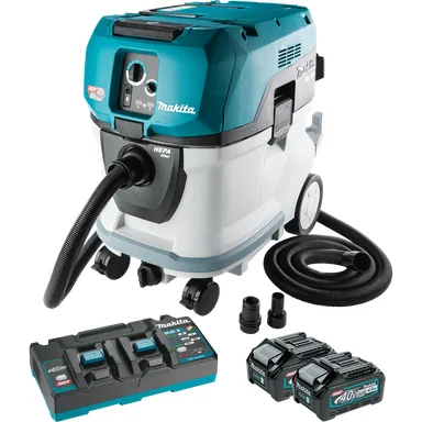Makita GCV07PMU, kit: Makita GCV07PMU 80V max (40V max X2) XGT Brushless Cordless 10 Gallon HEPA Filter Wet/Dry Dust Extractor/Vacuum Kit, AWS (4.0Ah)
