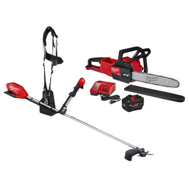 Milwaukee 3015-20-2727-21HD, bundle: M18 FUEL 18V Lithium-Ion Brushless Cordless Brush Cutter w/M18 FUEL 16 in. Chainsaw 12.0 Ah Battery Charger (2-Tool)