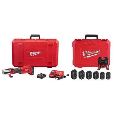 Milwaukee 2922-20-49-16-2661MX, bundle: M18 18-Volt Lithium-Ion Brushless FORCE LOGIC Press Tool with 1/4 in. - 7/8 in. Streamline ACR Pivoting Press Ring Kit