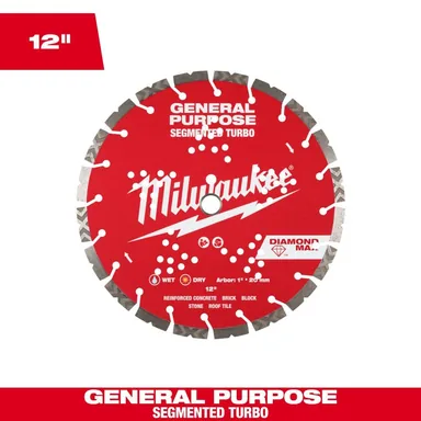 Milwaukee 49-93-9012, accessory: 12 in. DIAMOND MAX General Purpose Segmented Turbo Diamond Blade