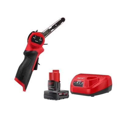 Milwaukee 2483-20-48-59-2440, bundle: M12 FUEL 12V Lithium-Ion Brushless Cordless 3/8 in. x 13 in. Bandfile with XC 4.0Ah Battery and Charger