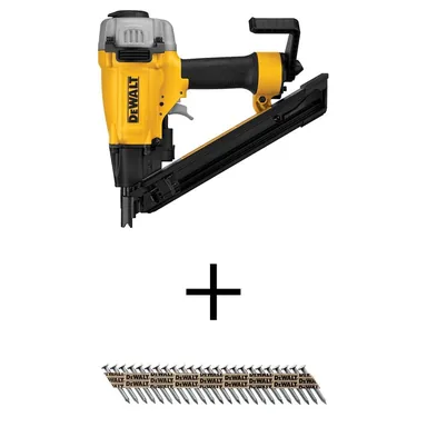 DeWalt DWMC150W115G, bundle: 35-Degree Pneumatic Metal Connector Nailer with 1-1/2 in. x 0.131 in. Galvanized Metal Connecting Nails 2000 per Box