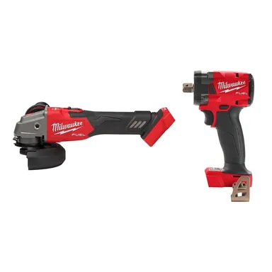 Milwaukee 2889-20-2855P-20, bundle: M18 FUEL 18V Lithium-Ion Brushless Cordless 4-1/2 in./5 in. Grinder with Variable Speed w/ 1/2 in. Impact Wrench