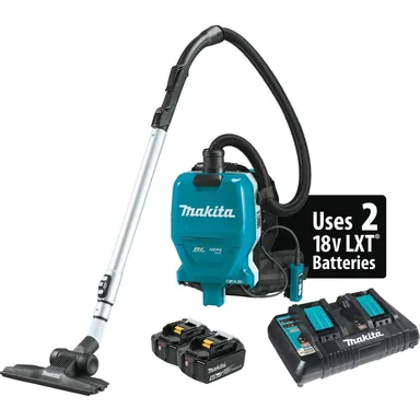 Makita XCV09PT, kit: Makita XCV09PT 36V (18V X2) LXT Brushless Cordless 2 Quart HEPA Filter Backpack Dry Vacuum Kit (5.0Ah)