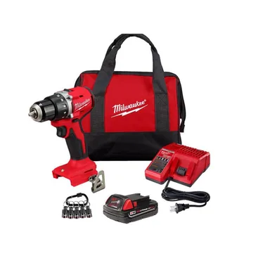 Milwaukee 3601-21P-48-32-4537, bundle: M18 18V Lithium-Ion Brushless 1/2 in. Compact Drill/Driver Kit with 5-Pc Carabiner Hex Holder