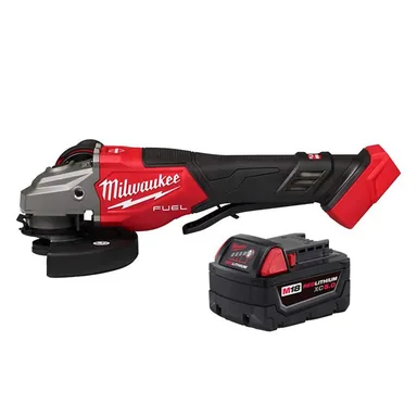 Milwaukee 3670-20-48-11-1850, bundle: M18 FUEL 18V Lith-Ion Brushless Cordless 4-1/2 in. /6 in. Braking Grinder with Paddle Switch w/ (1) 5.0 Ah Battery