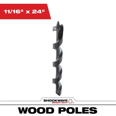 Milwaukee 48-13-6805, accessory: 11/16 in. x 24 in. Shockwave Lineman's Impact Auger Bit