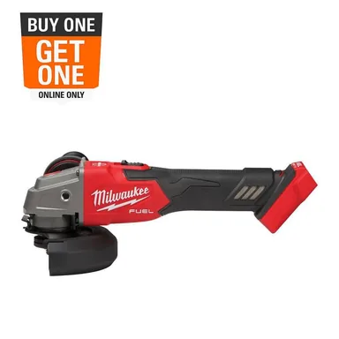 Milwaukee 2889-20, bare tool: M18 FUEL 18V Lithium-Ion Brushless Cordless 4-1/2 in./5 in. Grinder with Variable Speed & Slide Switch (Tool-Only)