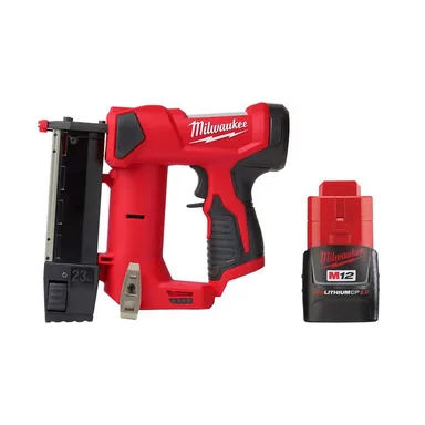 Milwaukee 2540-20-48-11-2420, bundle: M12 12-Volt 23-Gauge Lithium-Ion Cordless Pin Nailer with M12 2.0 Ah Battery