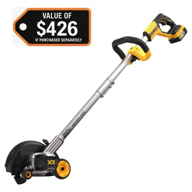 DeWalt DCED400M1, kit: 20V MAX 7.5 in. Cordless Battery Powered Lawn Edger Kit with (1) 4 Ah Battery & Charger