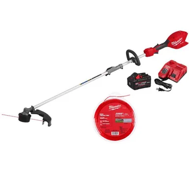 Milwaukee 3016-21ST-49-16-2713, bundle: M18 FUEL 18V 16 in. Brushless Cordless Battery Powered QUIK-LOK String Trimmer 8.0 Ah FORGE Kit w/ .095 in. Trimmer Line