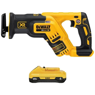 DeWalt DCS367BWDCB240, bundle: 20V MAX XR Lithium-Ion Cordless Brushless Compact Reciprocating Saw with Compact 4.0Ah Battery Pack