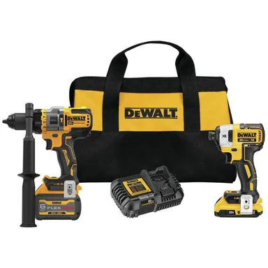 DeWalt DCK2100D1T1, bundle: 20V MAX Cordless Brushless Hammer Drill/Driver 2 Tool Combo Kit with FLEXVOLT ADVANTAGE