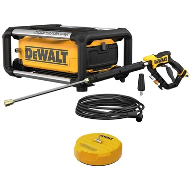 DeWalt DWPW2100WPWSC15, bundle: 2100 PSI 1.2 GPM 13 Amp Cold Water Electric Pressure Washer with Internal Equipment Storage w/15 in. Surface Cleaner