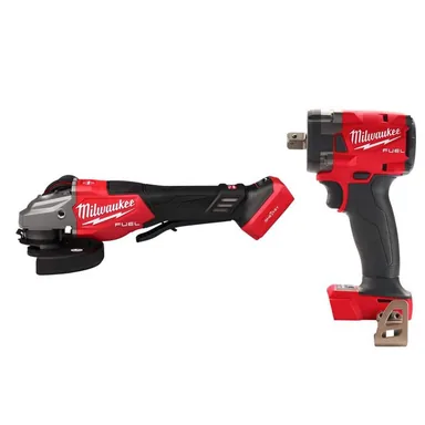 Milwaukee 3672-20-2855P-20, bundle: M18 FUEL ONE-KEY 18V Lith-Ion Brushless Cordless 4-1/2 in./6 in. Variable Speed Braking Grinder w/ 1/2 in. Impact Wrench