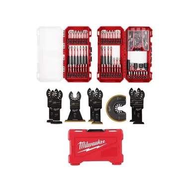 Milwaukee 48-32-5150-49-10-9212, bundle: SHOCKWAVE Impact-Duty Alloy Steel Screw Driver Bit Set with Oscillating Multi-Tool Blade Kit (108-Piece)