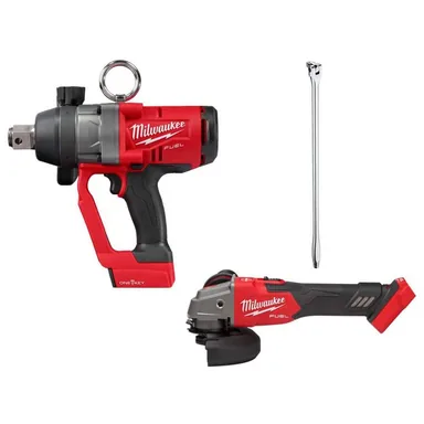 Milwaukee 2867-20-2889-20-48-22-9013, bundle: M18 FUEL ONE-KEY 18V Lith-Ion Brushless Cordless 1 in. Impact Wrench w/ Friction Ring, M18 Grinder, & Breaker Bar