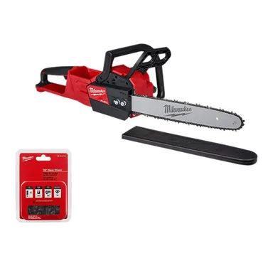 Milwaukee 2727-20-49-16-2715, bundle: M18 FUEL 16 in. 18V Lithium-Ion Brushless Battery Chainsaw (Tool-Only) with Replacement 16 in. Chainsaw Chain