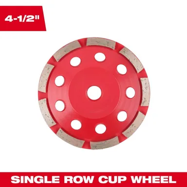 Milwaukee 49-93-7704, accessory: 4.5 in. Diamond Cup Wheel Single Row