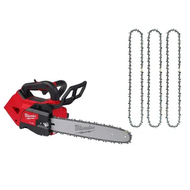 Milwaukee 2826-20T-49-16-2819, bundle: M18 FUEL 14 in. Lithium-Ion Brushless Cordless Battery Top Handle Chainsaw (Tool Only) w/ 14 in. Chainsaw Chain (3 Pack)