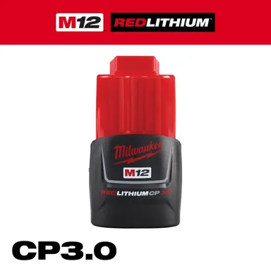 Milwaukee 48-11-2430, accessory: M12 12-Volt 3.0Ah Lithium-Ion Compact Battery Pack (photograph from the Home Depot listing)