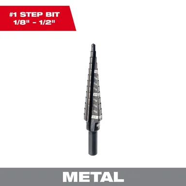 Milwaukee 48-89-9201, accessory: 1/8 in. - 1/2 in. #1 Black Oxide Step Drill Bit (13-Steps)