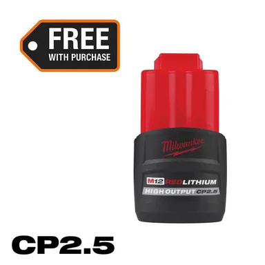 Milwaukee 48-11-2425, accessory: M12 12V Lithium-Ion CP High Output 2.5 Ah Battery Pack