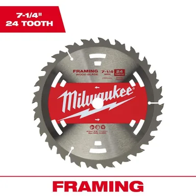 Milwaukee 48-41-0710, accessory: 7-1/4 in. x 24-Tooth Wood Cutting Framer Circular Saw Blade