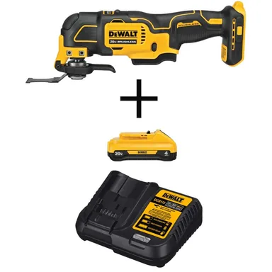 DeWalt DCS354BWDCB240C, bundle: ATOMIC 20V MAX Cordless Brushless Oscillating Multi-Tool with 20V 4.0Ah Battery Pack and Charger