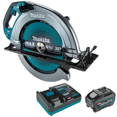 Makita GSH06T1, kit: MAKITA 40V max XGT® Brushless Cordless 16‑5/16" Circular Saw Kit, AWS Capable (5.0Ah) GSH06T1