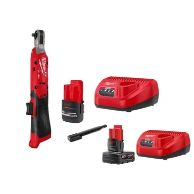 Milwaukee 3052-21-48-59-2440, bundle: M12 FUEL 12V Lithium-Ion Compact 1/4 in. Cordless Ratchet Kit with Battery, Charger, and 4. 0AH Starter Kit