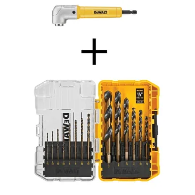 DeWalt DWARA60WDWA1184, accessory: MAXFIT Right Angle Magnetic Attachment with Black and Gold Drill Bit Set (14-Piece)