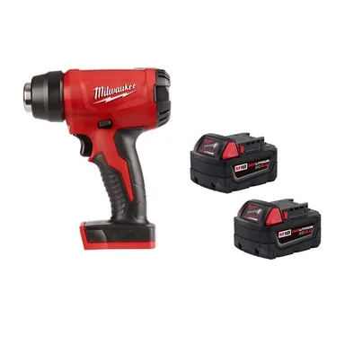 Milwaukee 2688-20-48-11-1852B, bundle: M18 18V Lithium-Ion Cordless Compact Heat Gun w/ (2) M18 5.0 Ah Batteries