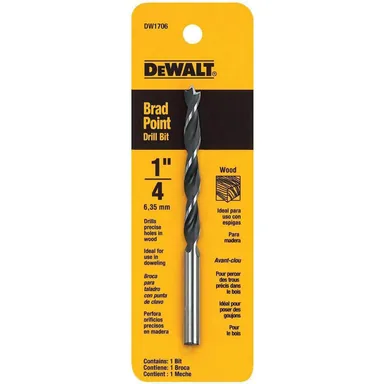 DeWalt DW1706, accessory: 1/4 in. Steel Brad Point Drill Bit (photograph from the Home Depot listing)